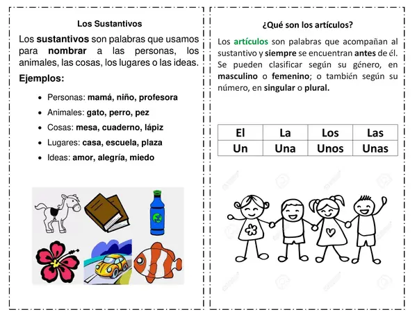 Sustantivos, Artículos, Mayúsculas 1° básico