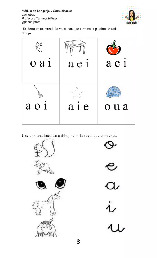 Módulo de letras "Aprendiendo las letras"