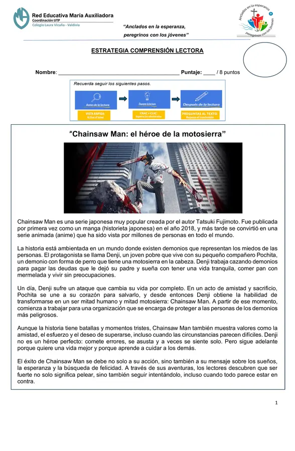 Comprensión lectora / Mini ensayo Simce Lectura 