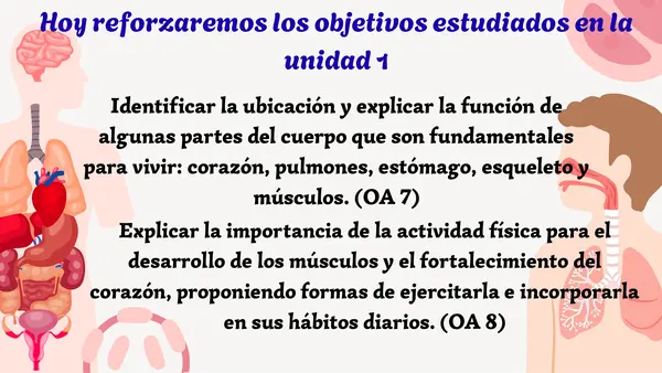 Unidad 1 "Cuidemos nuestro cuerpo" Segundo básico.