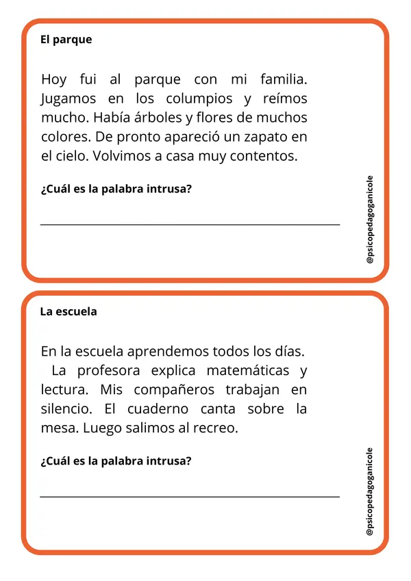 Encuentra la palabra intrusa