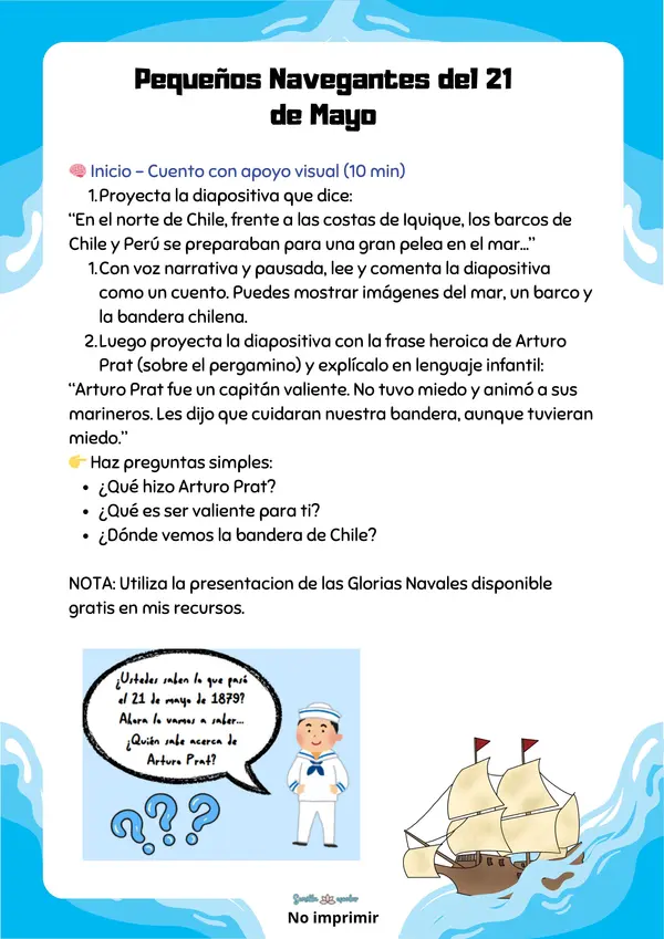 🚢✨ ¡Disponible la actividad “Pequeños Navegantes del 21 de Mayo”! ✨🚢