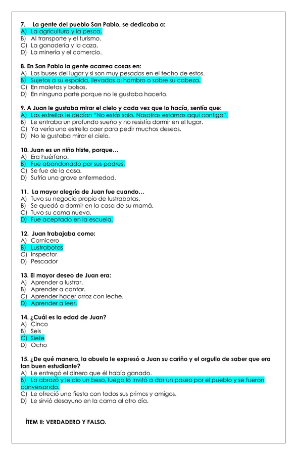 Prueba Lectura - El lugar más bonito del mundo