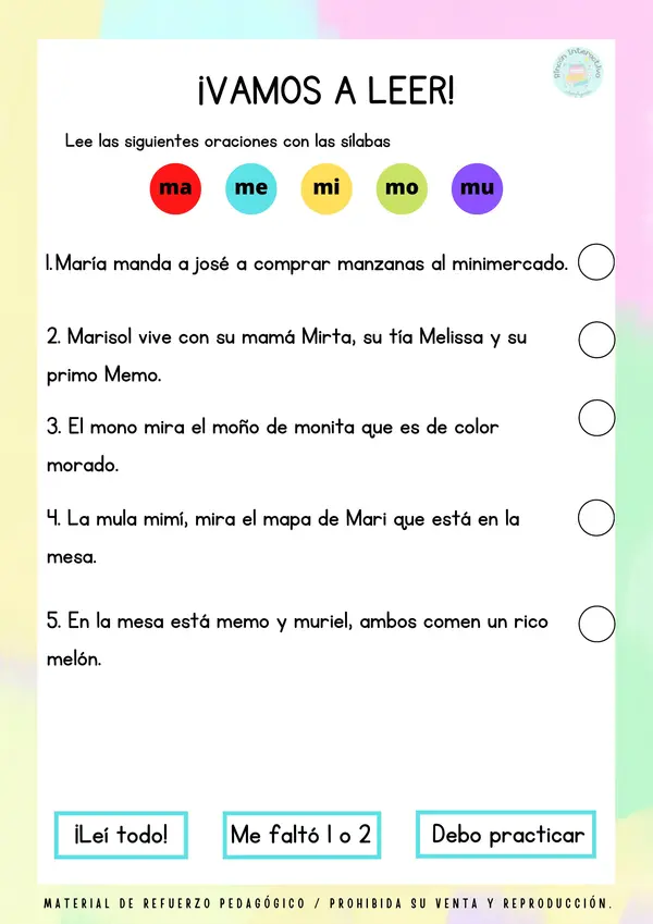 EVALUACIÓN CORTA DE LECTURA