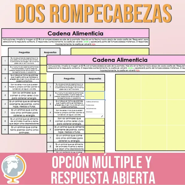 Cadena alimenticia rompecabezas misterioso