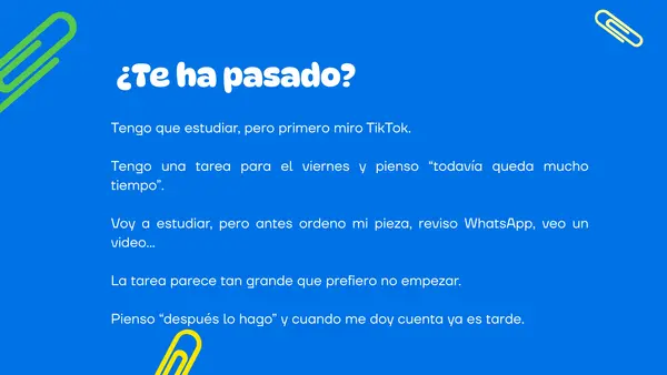 Presentación sobre La procrastinación