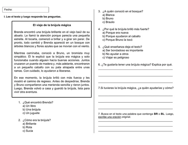 📚 Guía de comprensión lectora + BR y BL