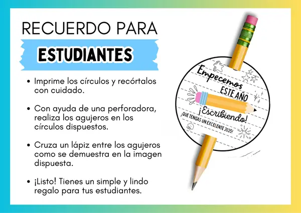 RECUERDO PARA LÁPIZ PRIMER DÍA