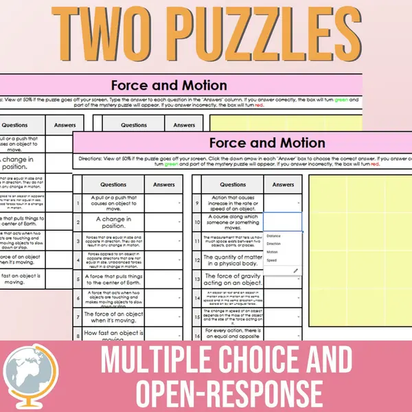 Force and Motion Mystery Puzzle 