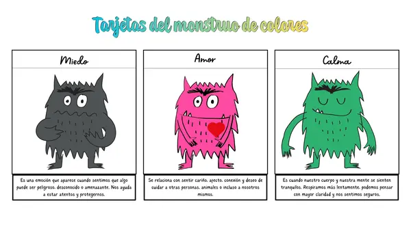 Mis tarjetas de emociones- El Monstruo de Colores