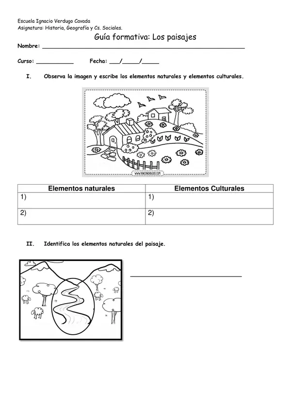 Lección : Los paisajes