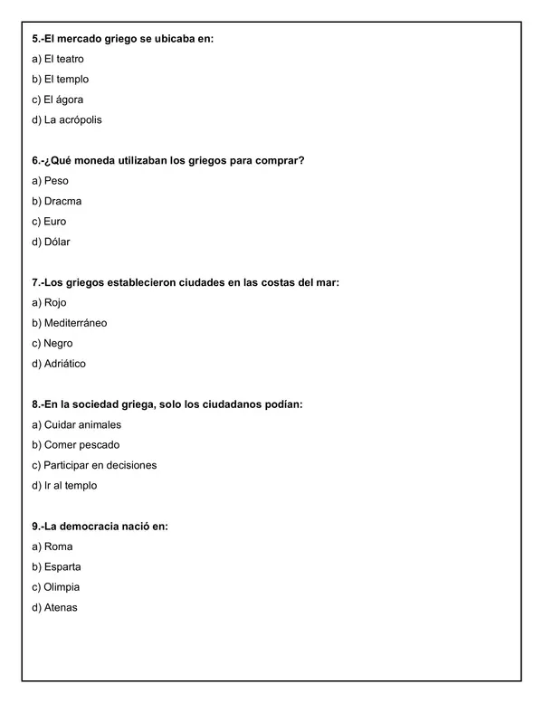 La Antigua Grecia: Aplicando lo Aprendido