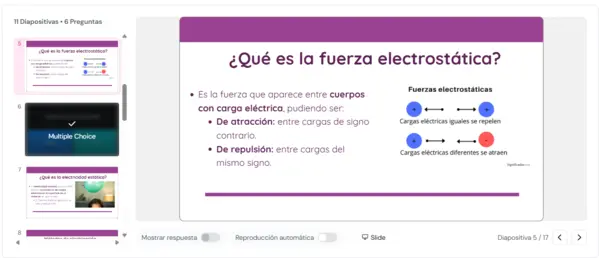 Lección interactiva: Fuerza electrostática