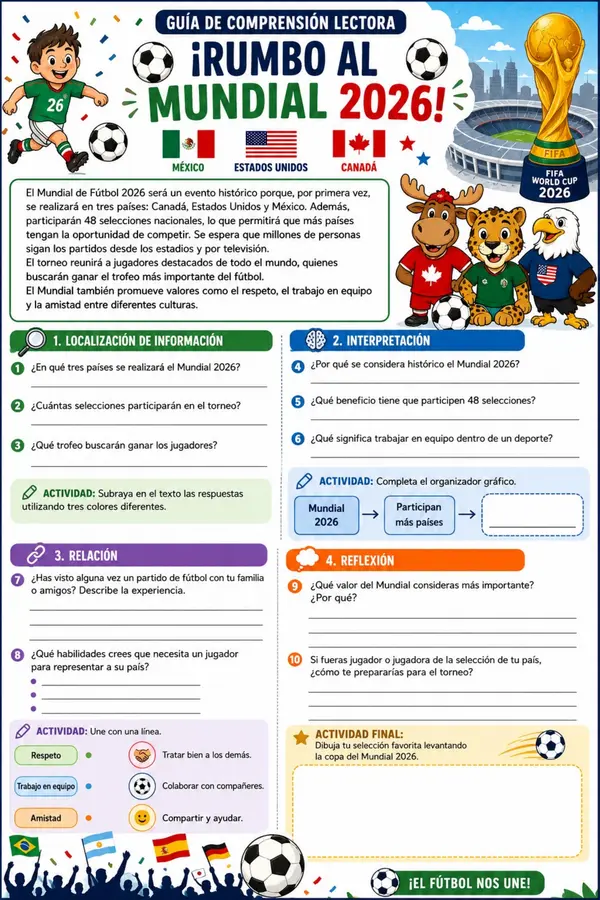 Comprensión con el Mundial 2026