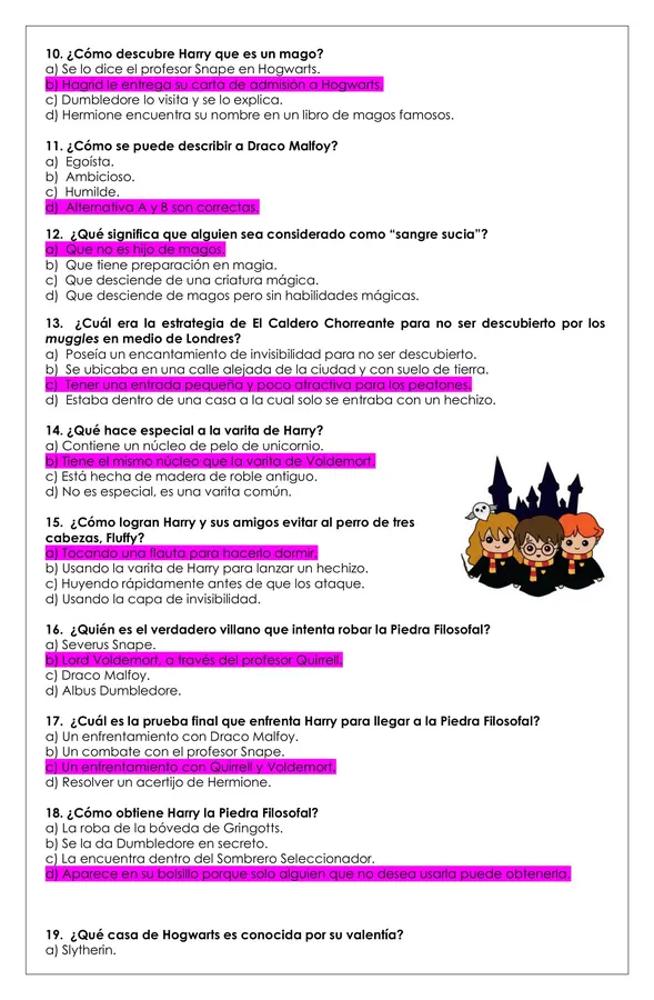 Prueba Lectura - Harry Potter y la piedra filosofal