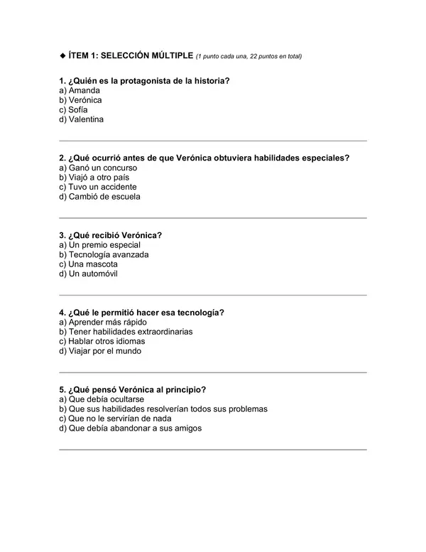 Prueba del libro "VERÓNICA LA NIÑA BIÓNICA" (MAURICIO PAREDES)