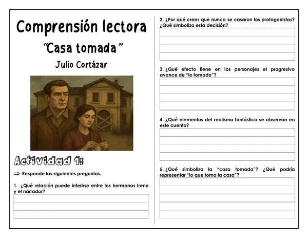 Guía de trabajo - Comprensión lectora "Casa Tomada"