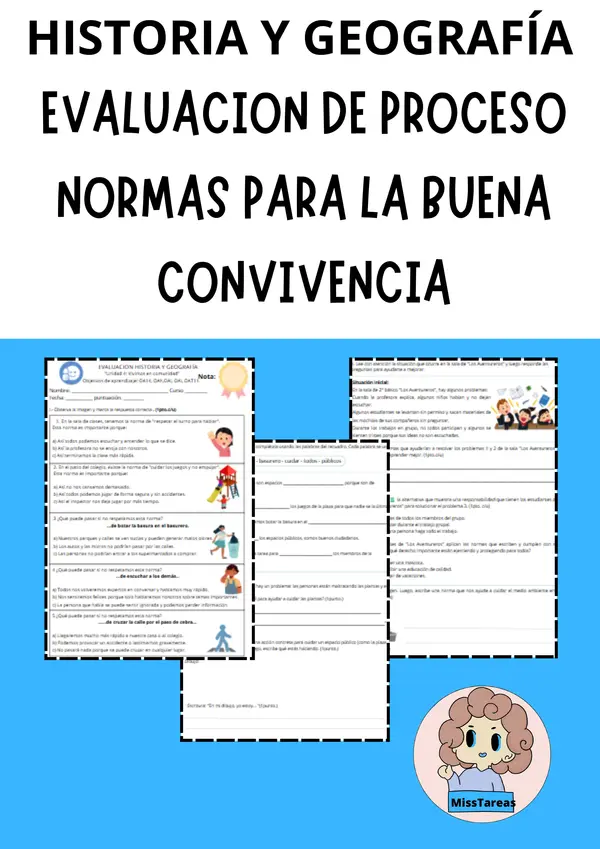 Evaluación de Proceso -  Convivencia y Ciudadanía - 2° Básico (Unidad 4)