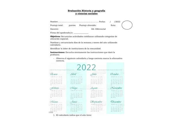 evaluación Historia 