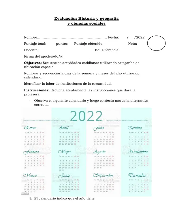 evaluación Historia 