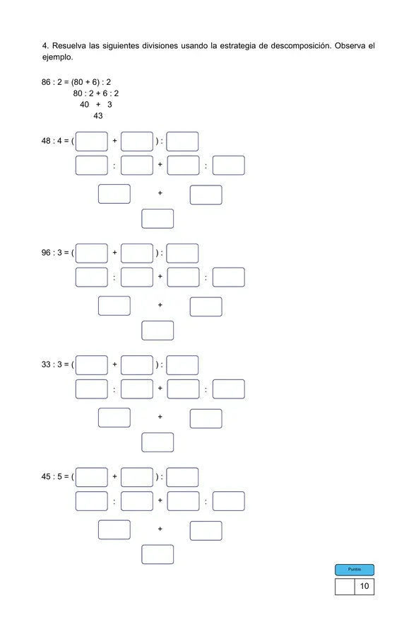 4° básico - Evaluación sumativa: División 