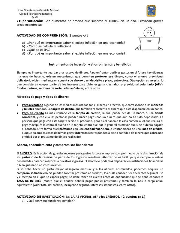 la inflación y los Instrumentos de inversión y ahorro: riesgos y beneficios 