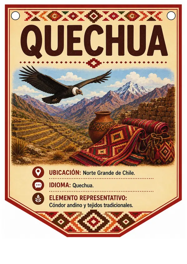 Banderines de pueblos indígenas Chilenos - Material imprimible 