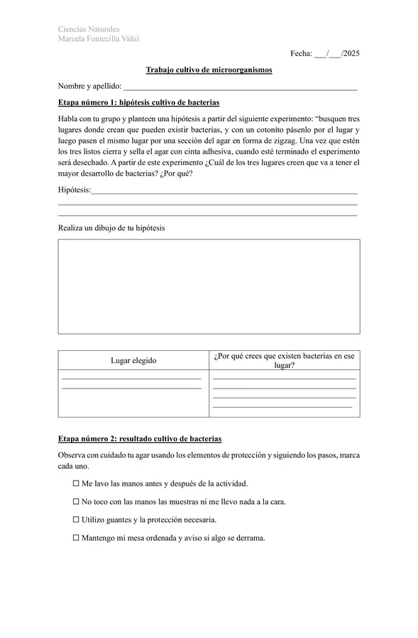 Trabajo con microorganismos