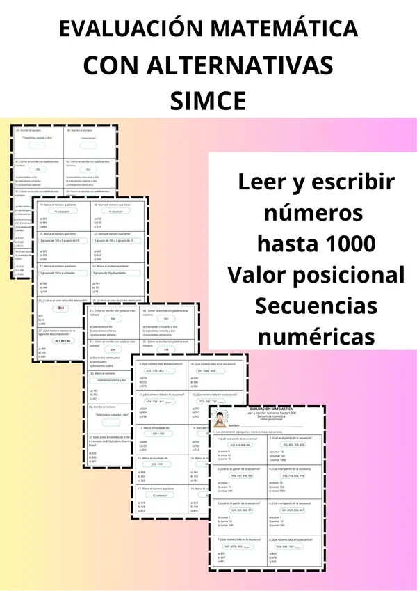 Evaluación Matemática, modelo SIMCE