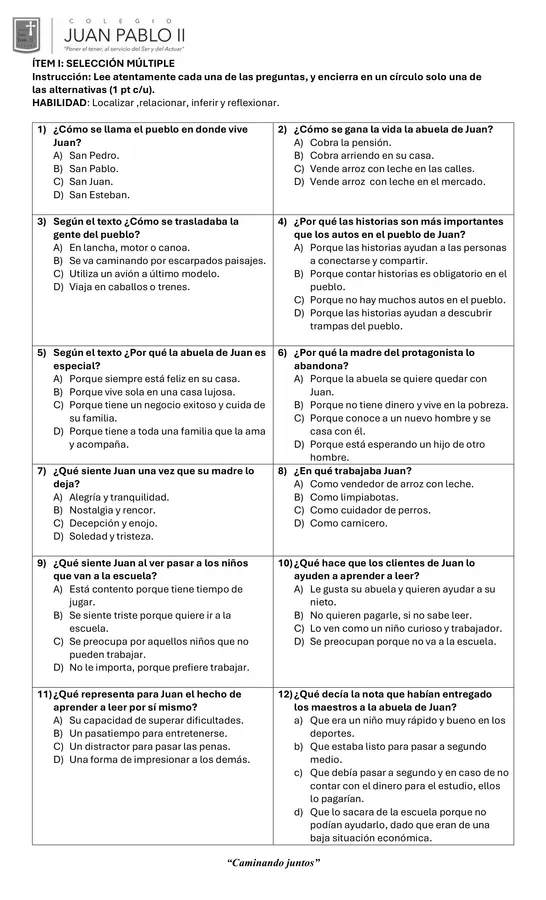 Evaluación del libro "El lugar más bonito del mundo"