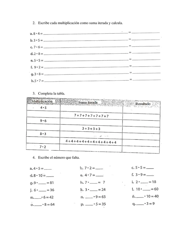 Practica la multiplicación