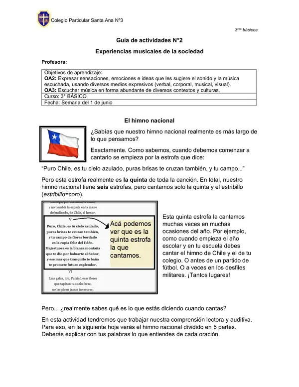 Guía Himno nacional (Chile)