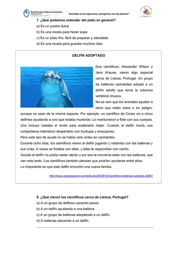 prueba 6° lenguaje "plan lector el fantasma de canterville" y comprensión lectora