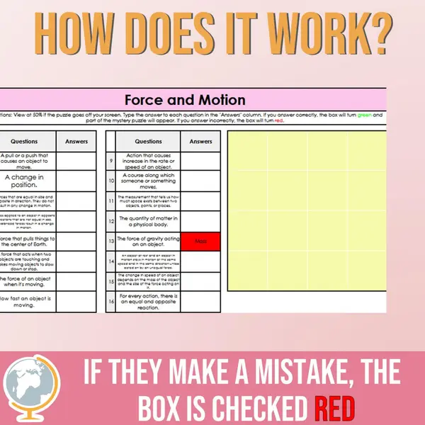 Force and Motion Mystery Puzzle 