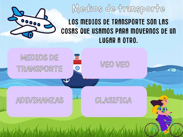 Medios de transporte (aéreos, acuáticos y terrestres)