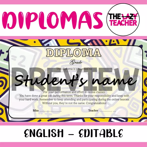 DIPLOMAS ESFUERZO CLASES ONLINE - ENGLISH