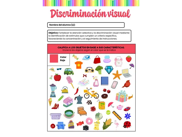 Atención y Discriminación Visual: Detectives del Rojo