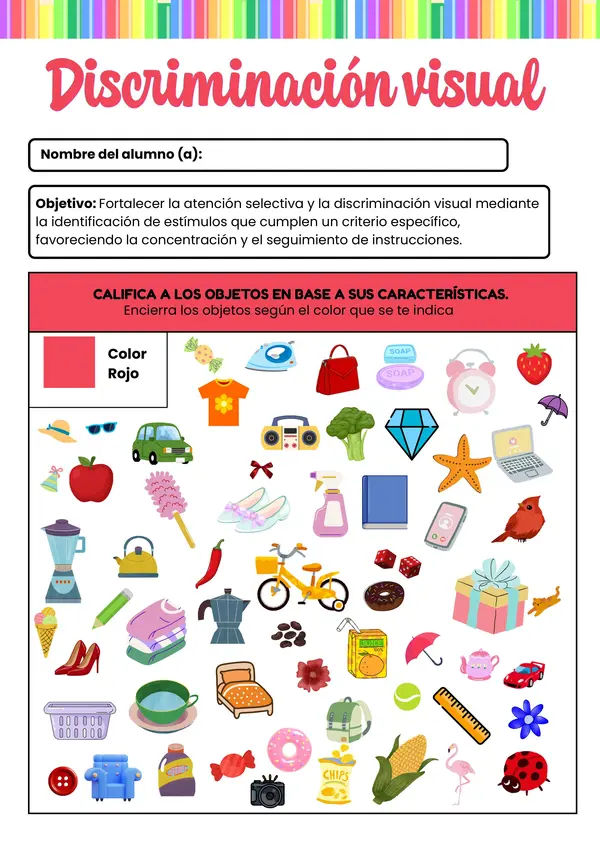 Atención y Discriminación Visual: Detectives del Rojo