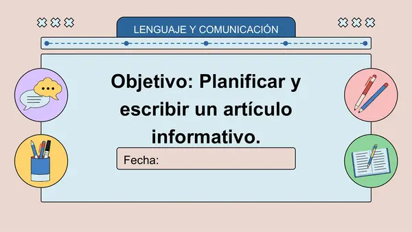 Clase lenguaje: Planificar y escribir un artículo informativo sobre un deporte