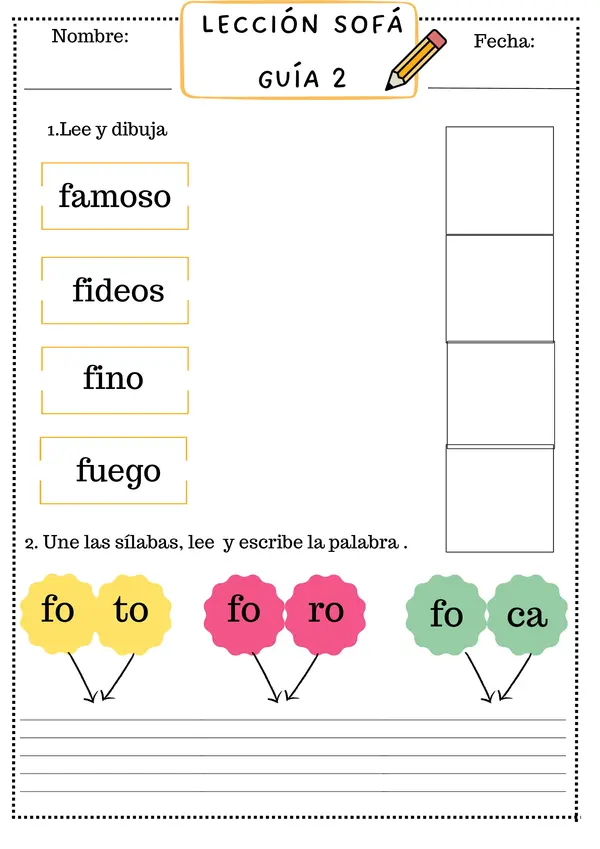 Lección Sofá Metodo Matte "letra f"