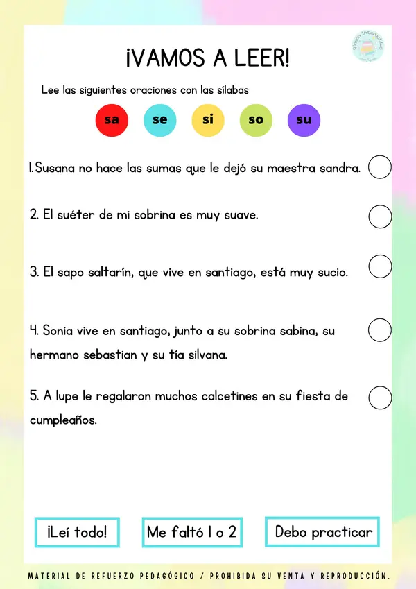 EVALUACIÓN CORTA DE LECTURA