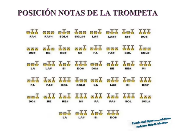 Digitación de notas en diversos instrumentos musicales