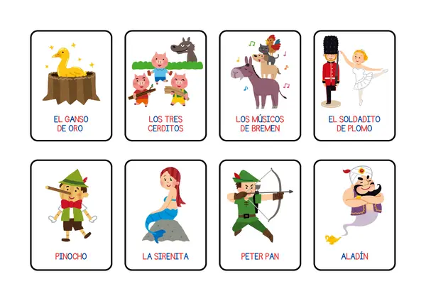 Tarjetas ilustradas cuentos infantiles