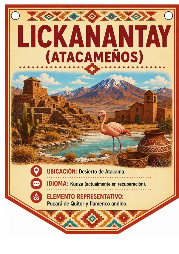 Banderines de pueblos indígenas Chilenos - Material imprimible 