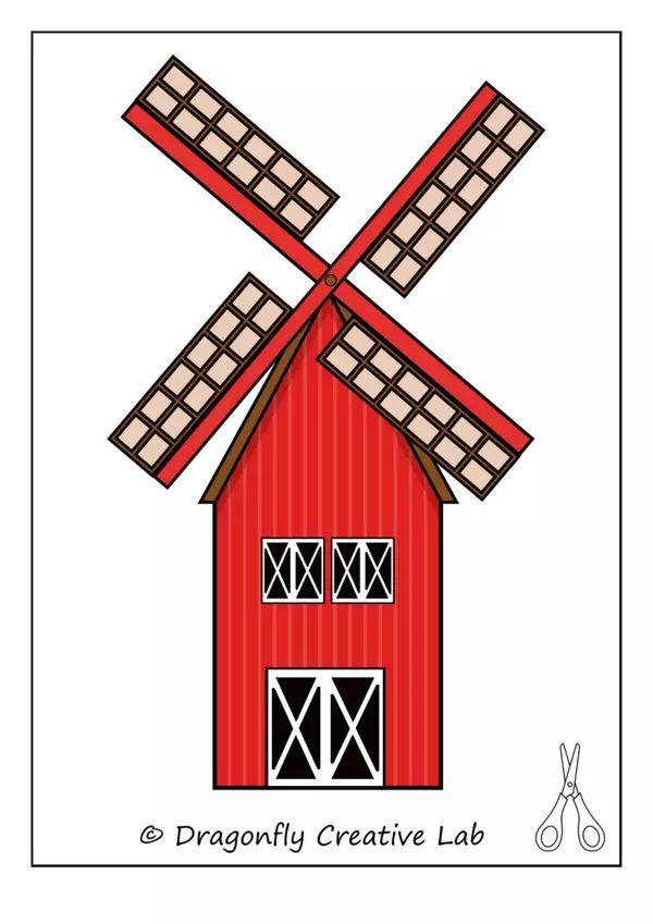 Build a Farm's Crafts Windmill Color Cut out Puzzle Animals Barn