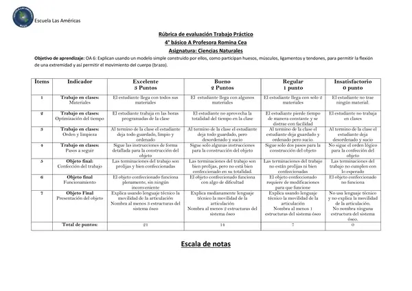 Rubrica evaluación trabajo práctico 