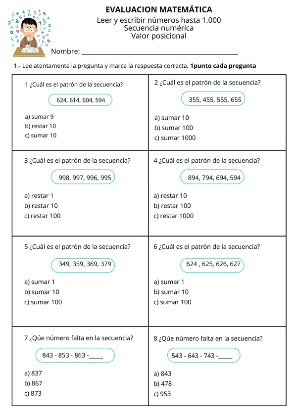 Evaluación Matemática, modelo SIMCE