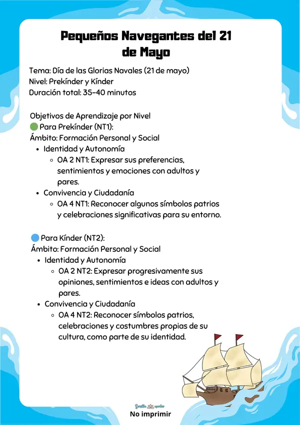 🚢✨ ¡Disponible la actividad “Pequeños Navegantes del 21 de Mayo”! ✨🚢