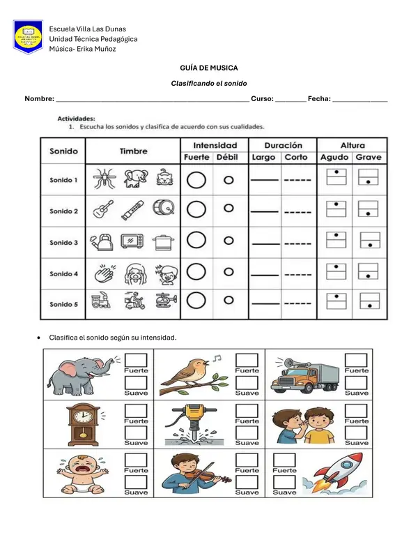 clasificaciòn de sonido