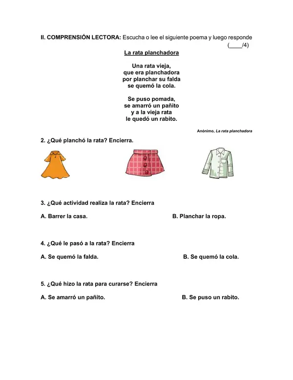 Evaluación Lenguaje letras M-L-P